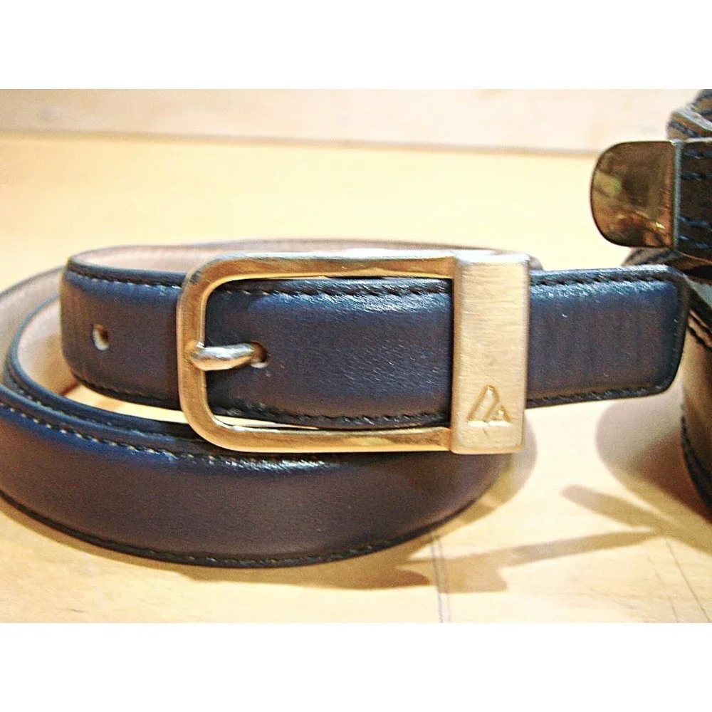 Lot 2 Liz Claiborne Belts Womens Blue Black Leather Dress Work Casual Belts Sz M